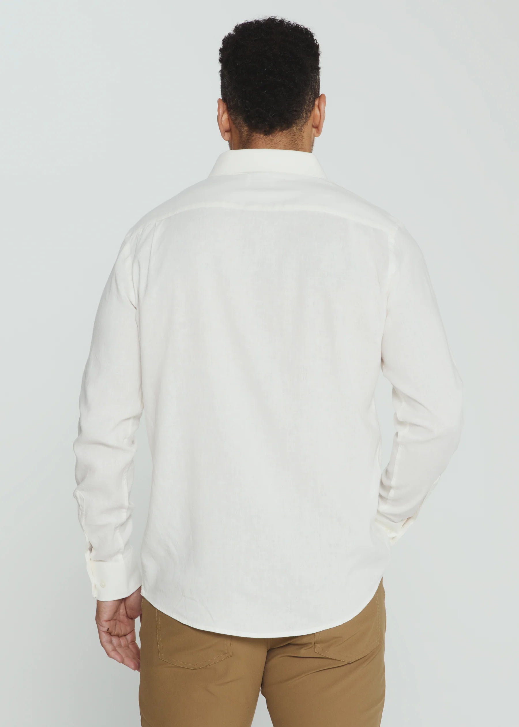 Oasis Linen Long Sleeve Shirt | White