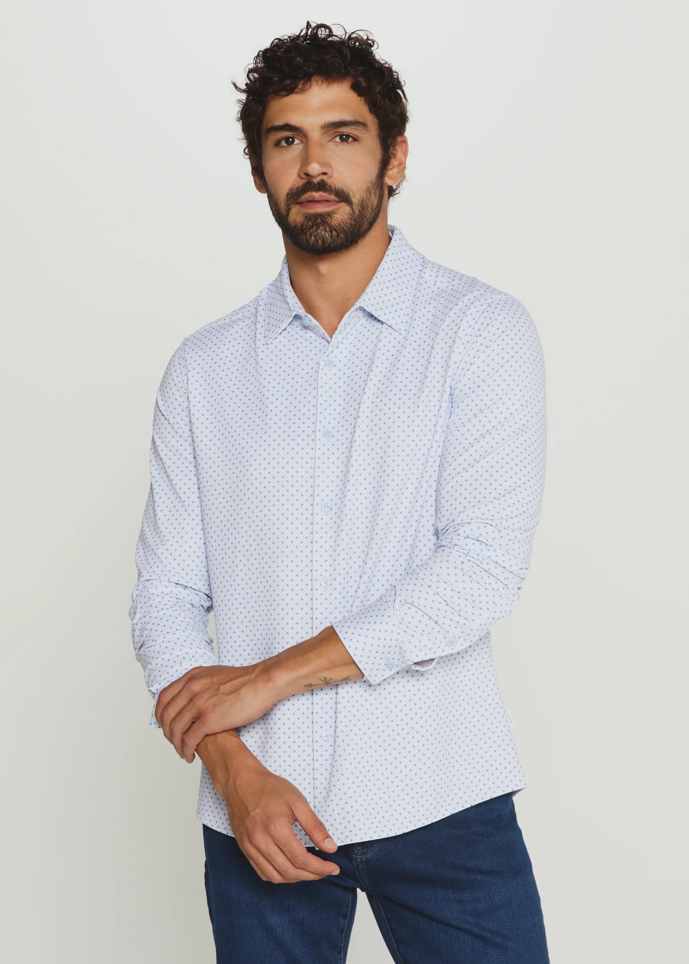 Roux Long Sleeve Shirt | Light Blue