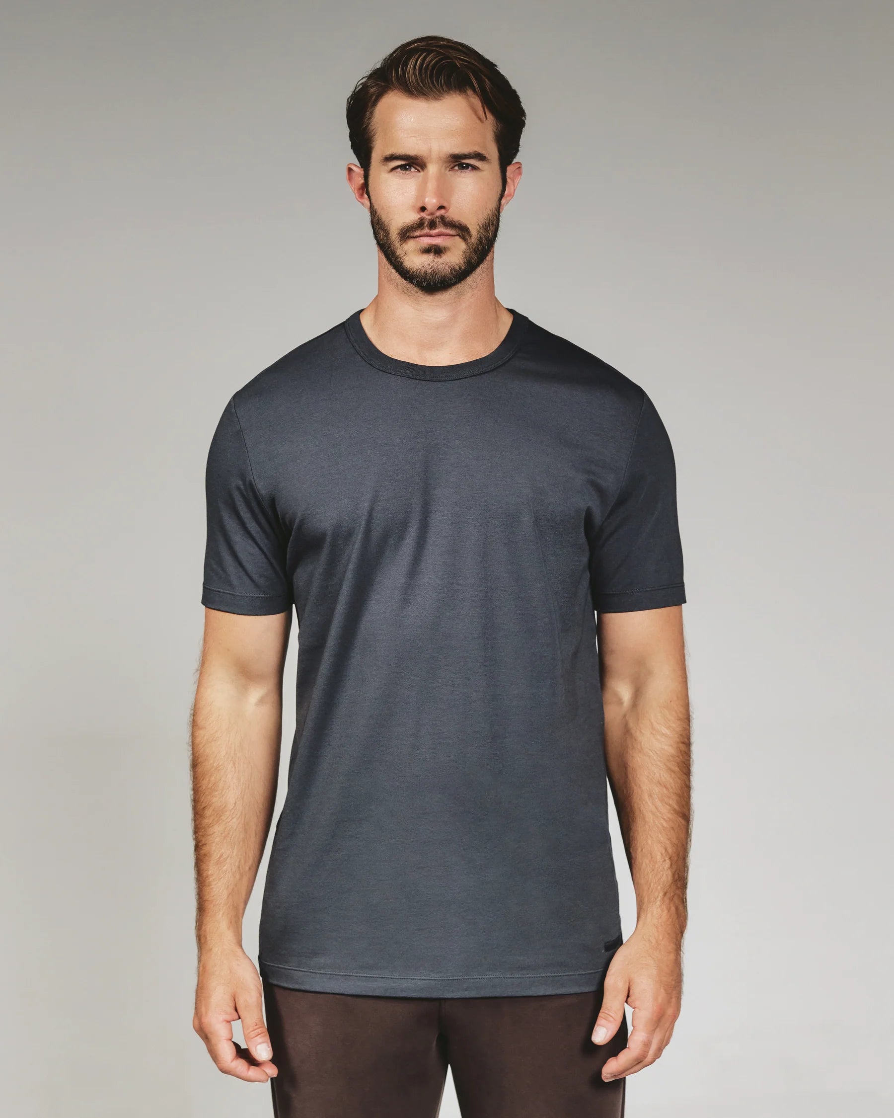 Modal Crew Neck Tee | Charcoal