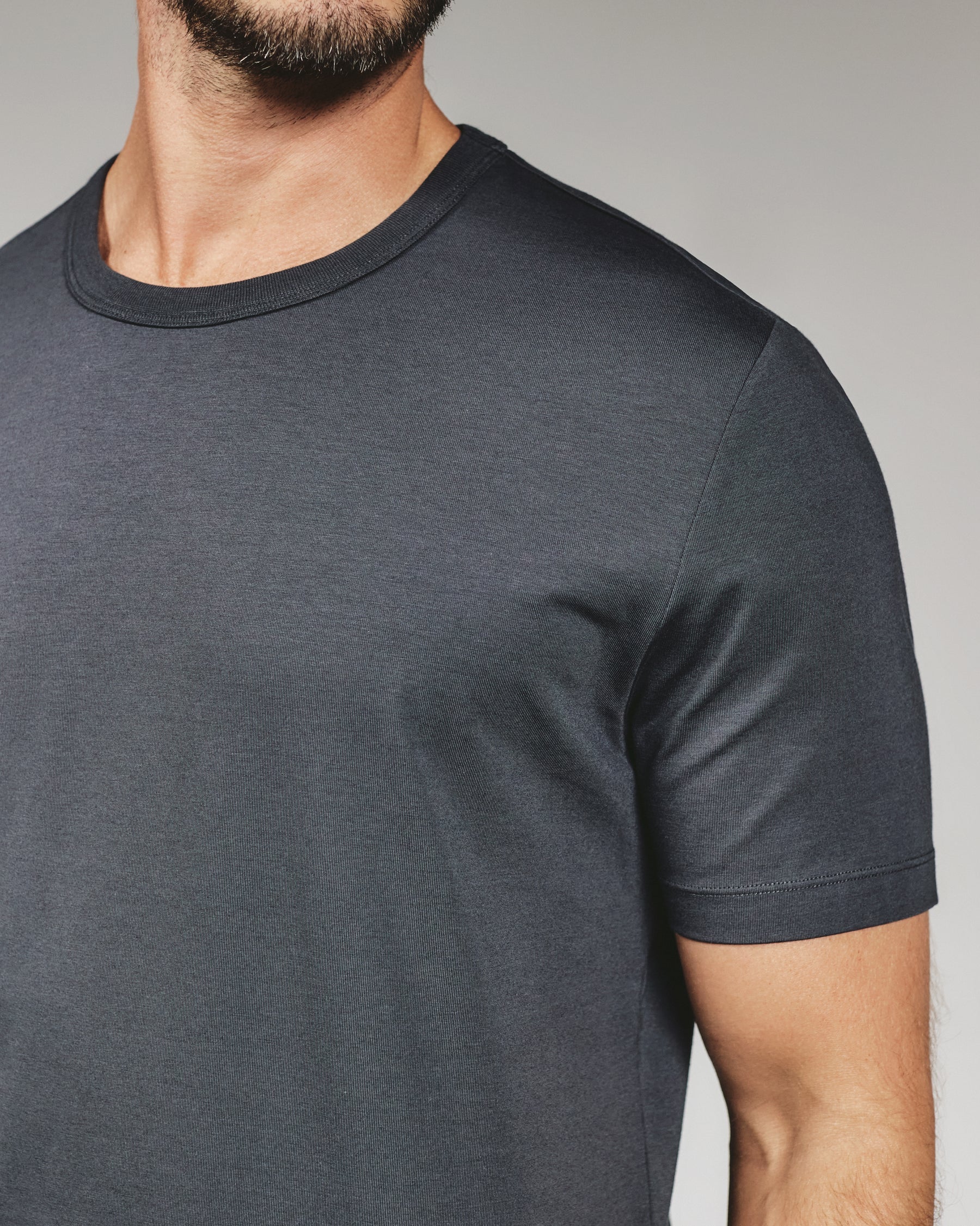 Modal Crew Neck Tee | Charcoal