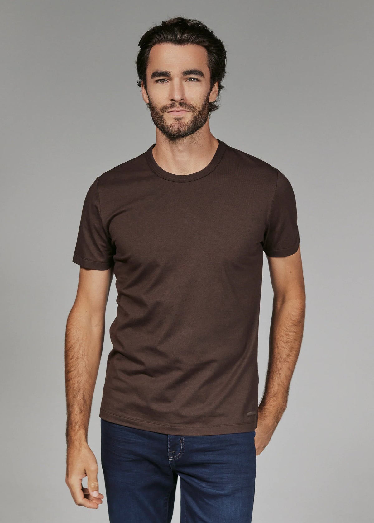 Modal Crew Neck Tee | Coffee