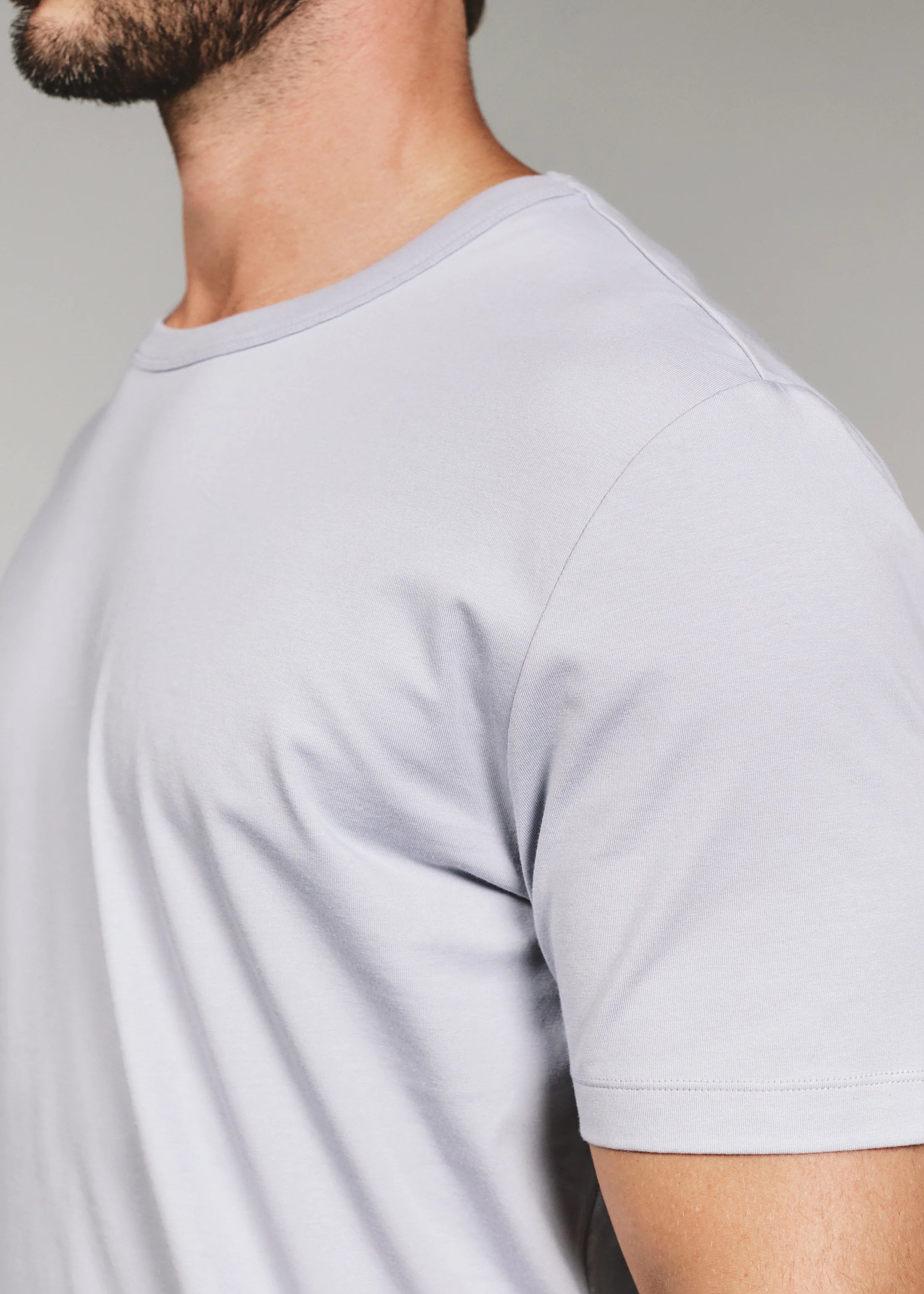 Modal Crew Neck Tee | Mist Grey
