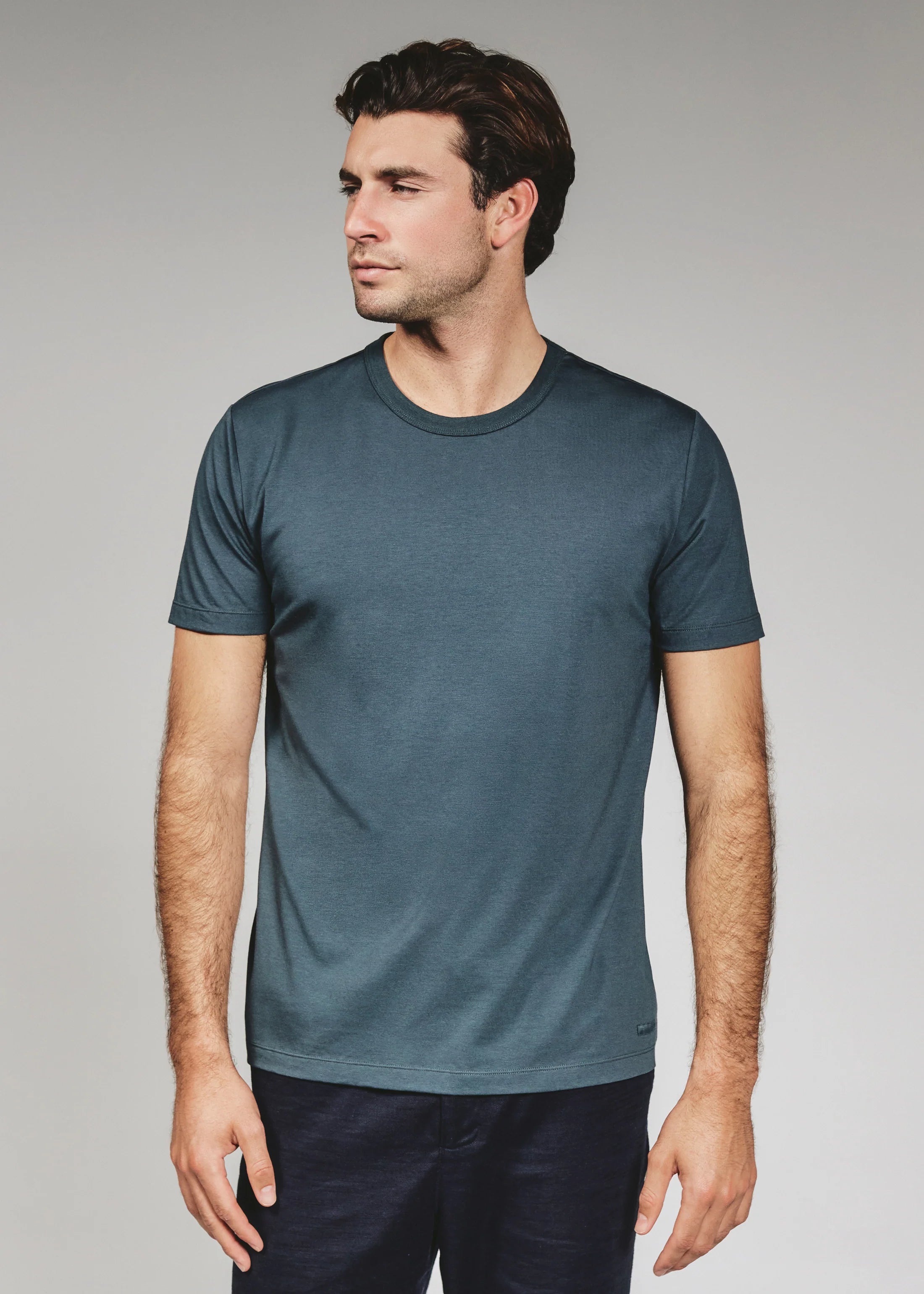 Modal Crew Neck Tee | Petrol Navy
