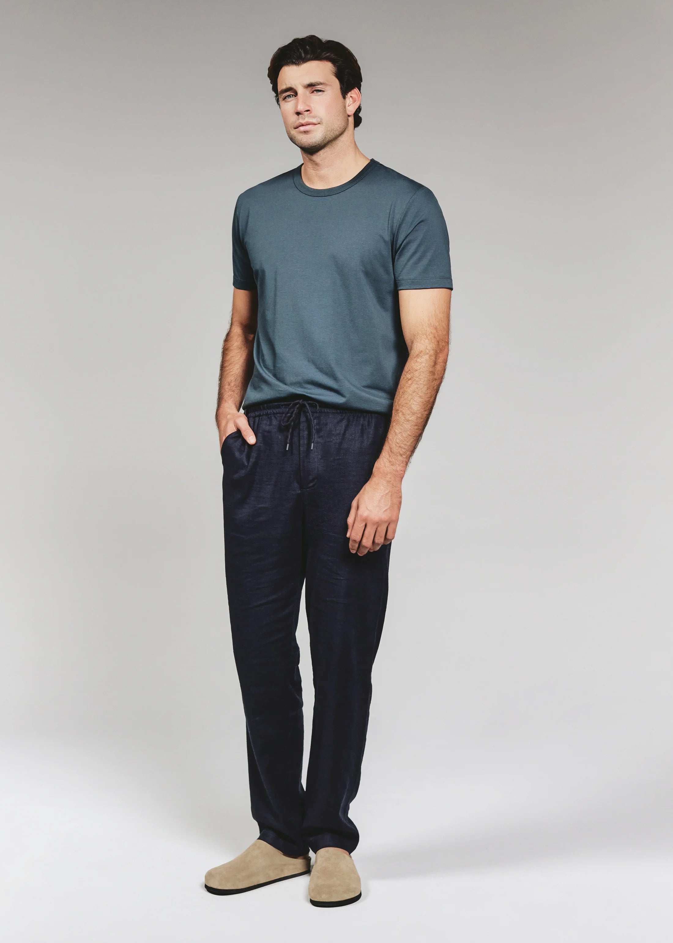 Modal Crew Neck Tee | Petrol Navy