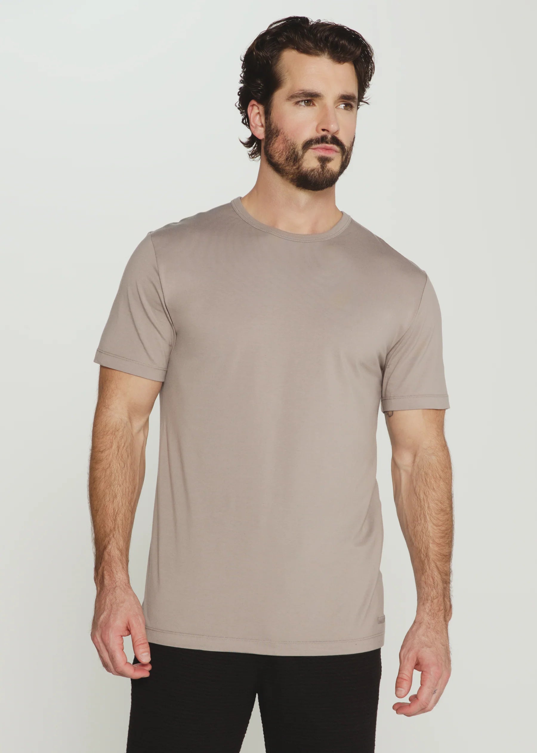 Modal Crew Neck Tee | Smokey Taupe