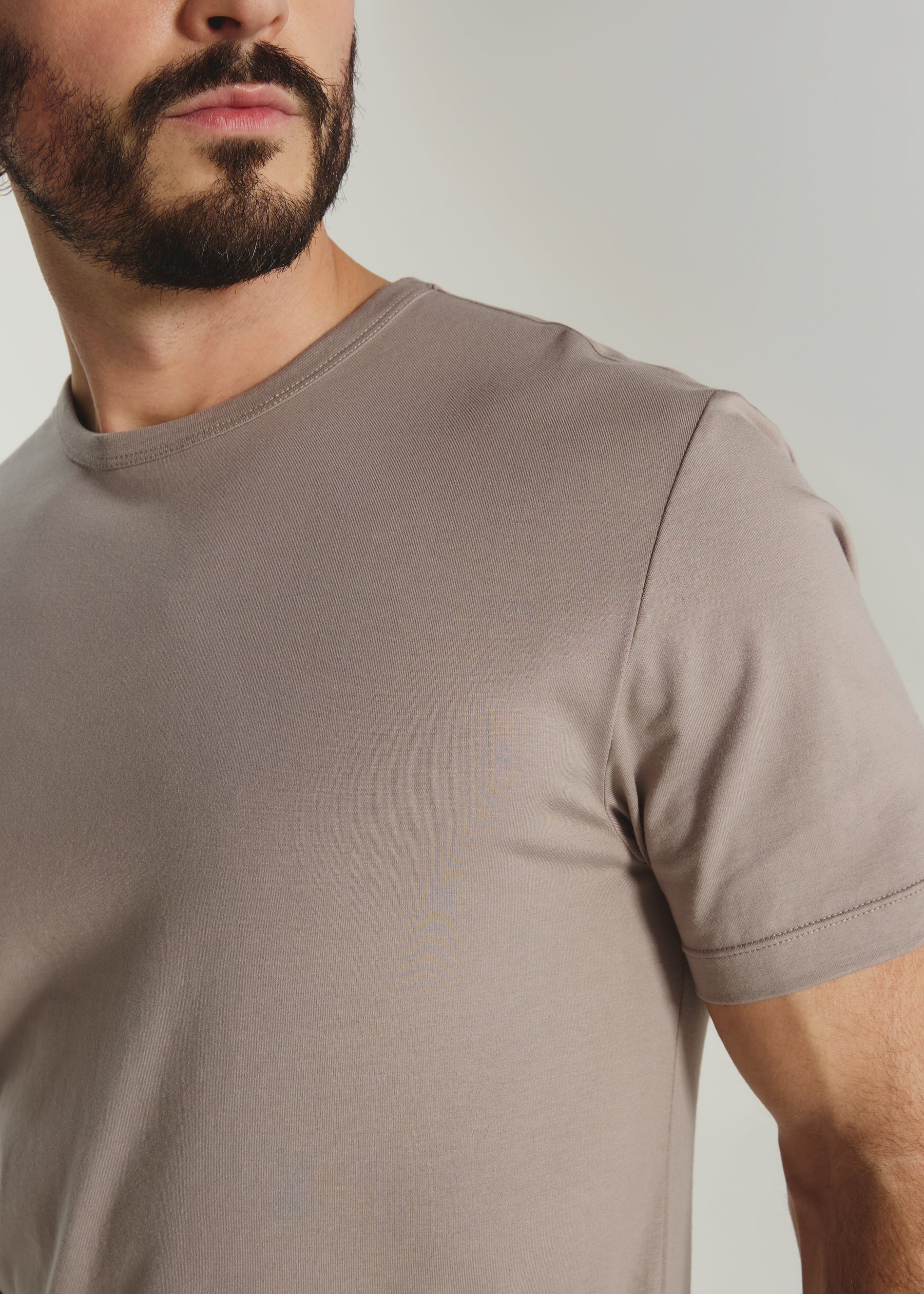 Modal Crew Neck Tee | Smokey Taupe