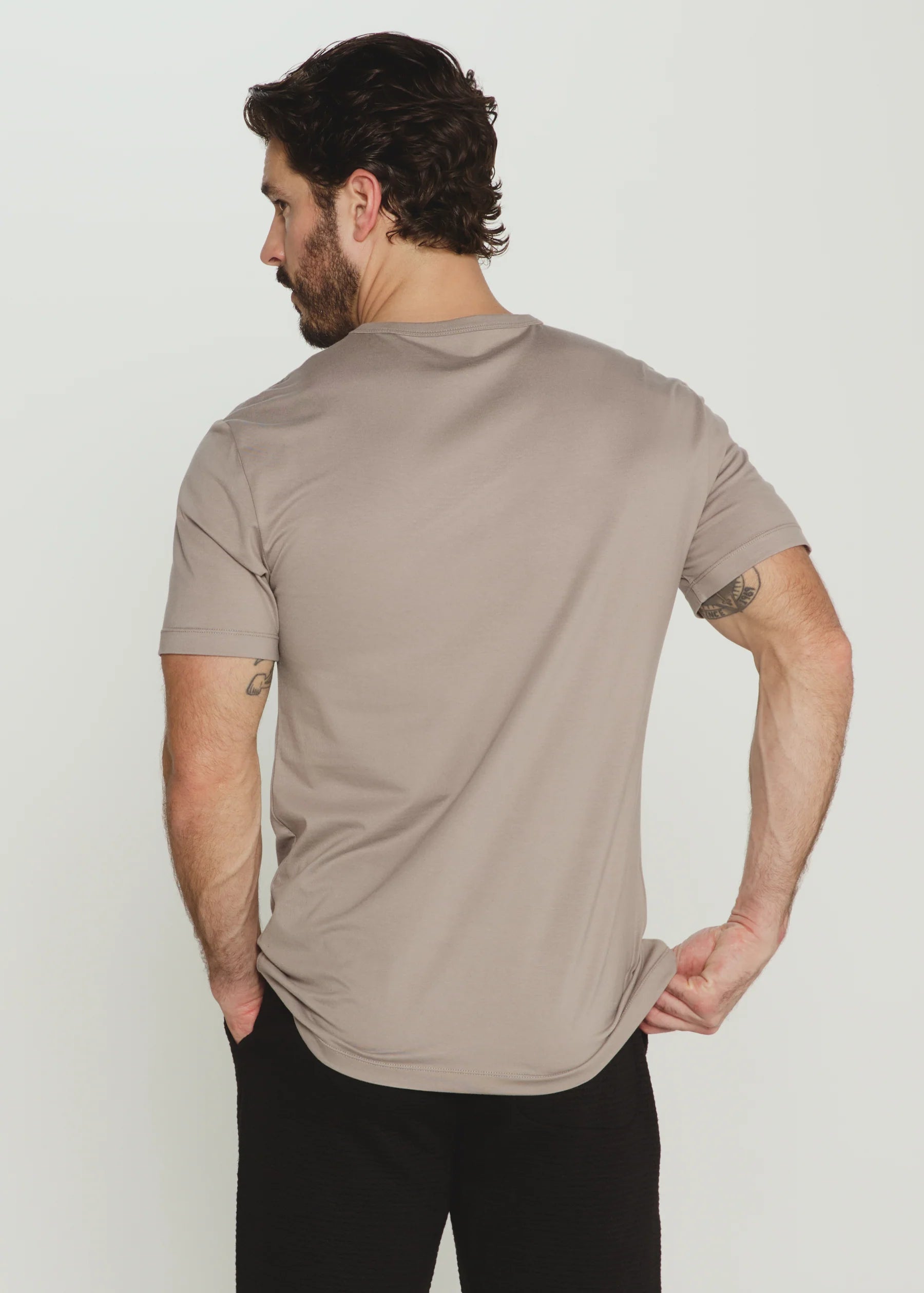 Modal Crew Neck Tee | Smokey Taupe