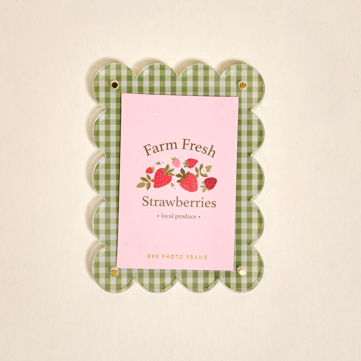 Mini Acrylic Picture Frame Magnet | Farm Fresh Strawberries