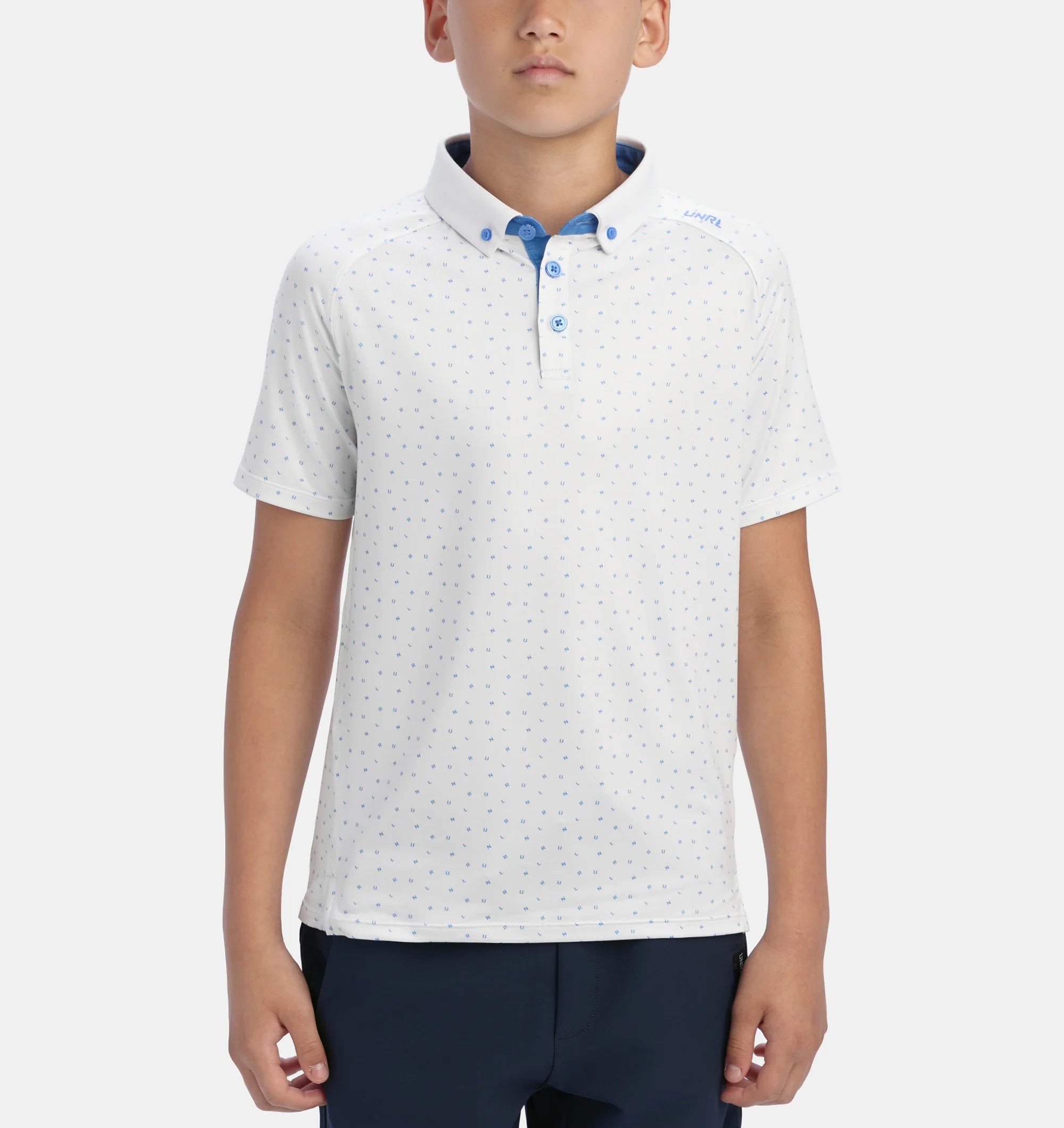 Youth UNRL Scramble Polo | White/Blue