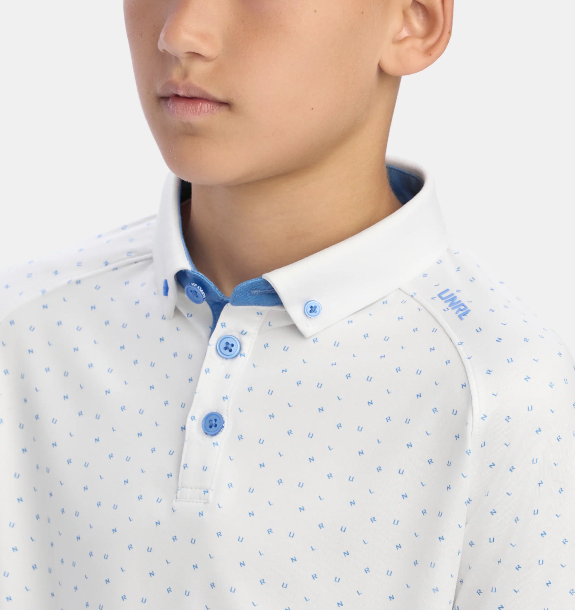 Youth UNRL Scramble Polo | White/Blue