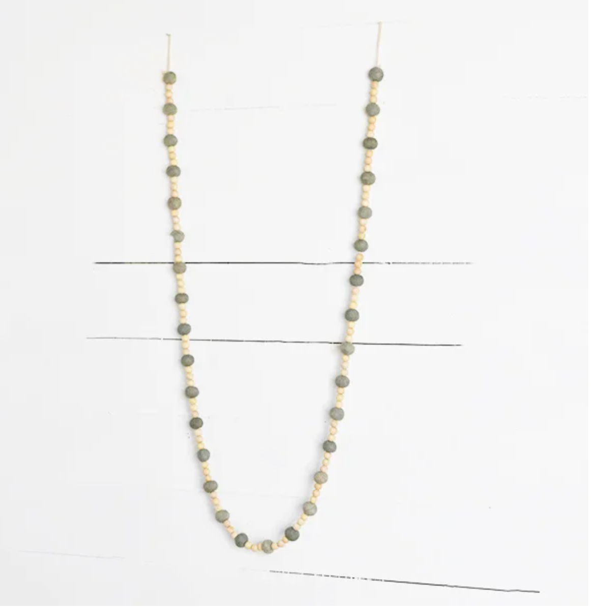 72" Wool & Wood Pom Garland PDSE21-03