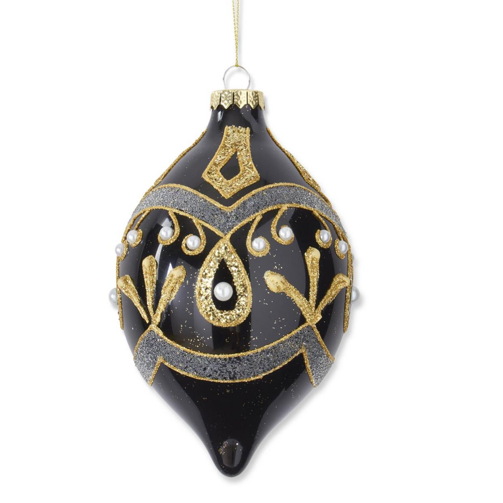 55362B 6.5" Gold Teardrop Ornament