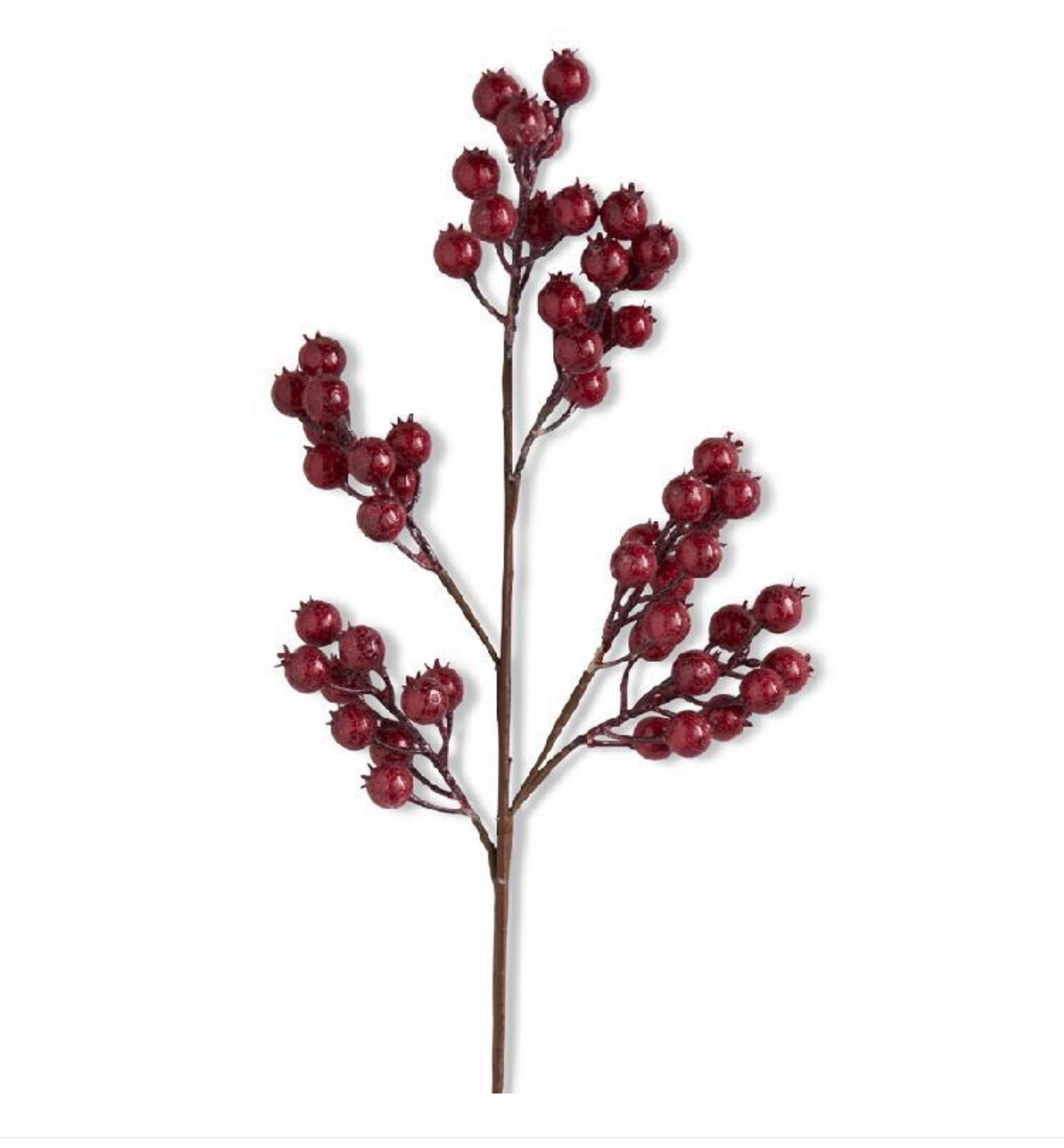 51108A-RD 27" Red Crackle Glitter Rosehip Stem