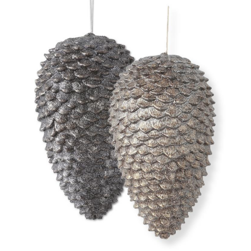 52630A-SIBZ 12" Silver/Bronze Pinecones Assorted