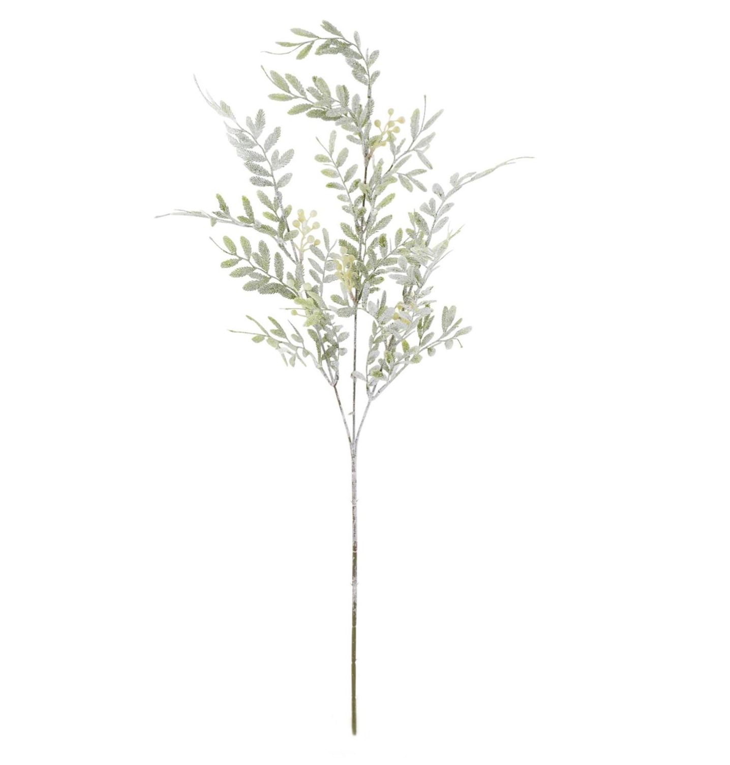 53831A 31" Snowy Feather Leaf Berry Stem