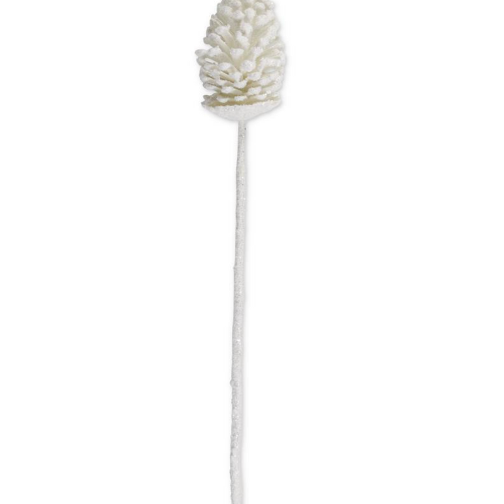 53874A-WH 29" Snowy Pinecone Stem