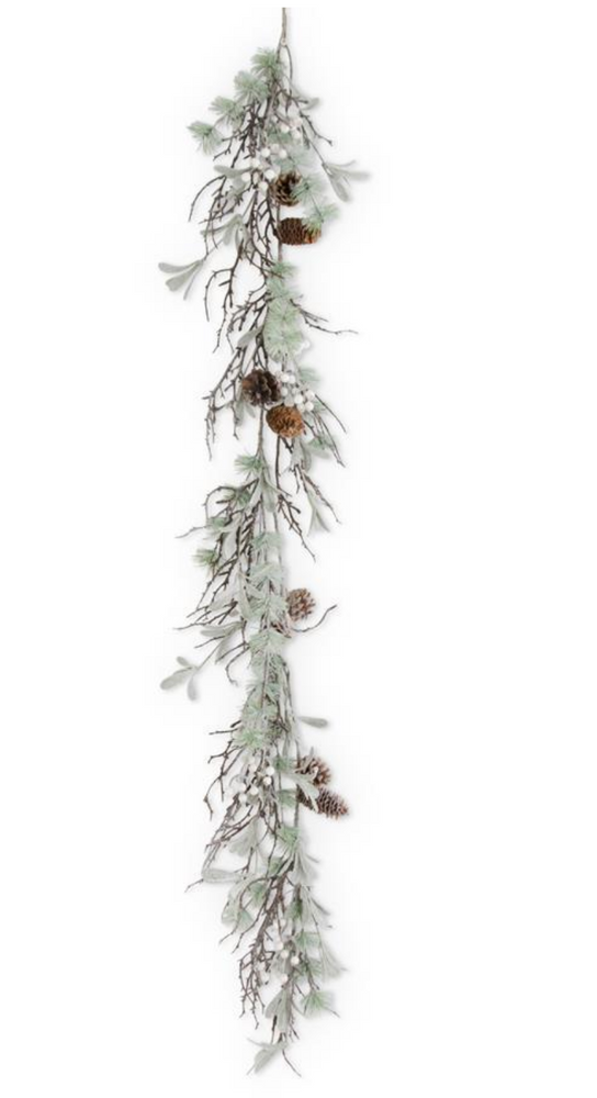 54307C 72" Glittered Twig Berries Garland