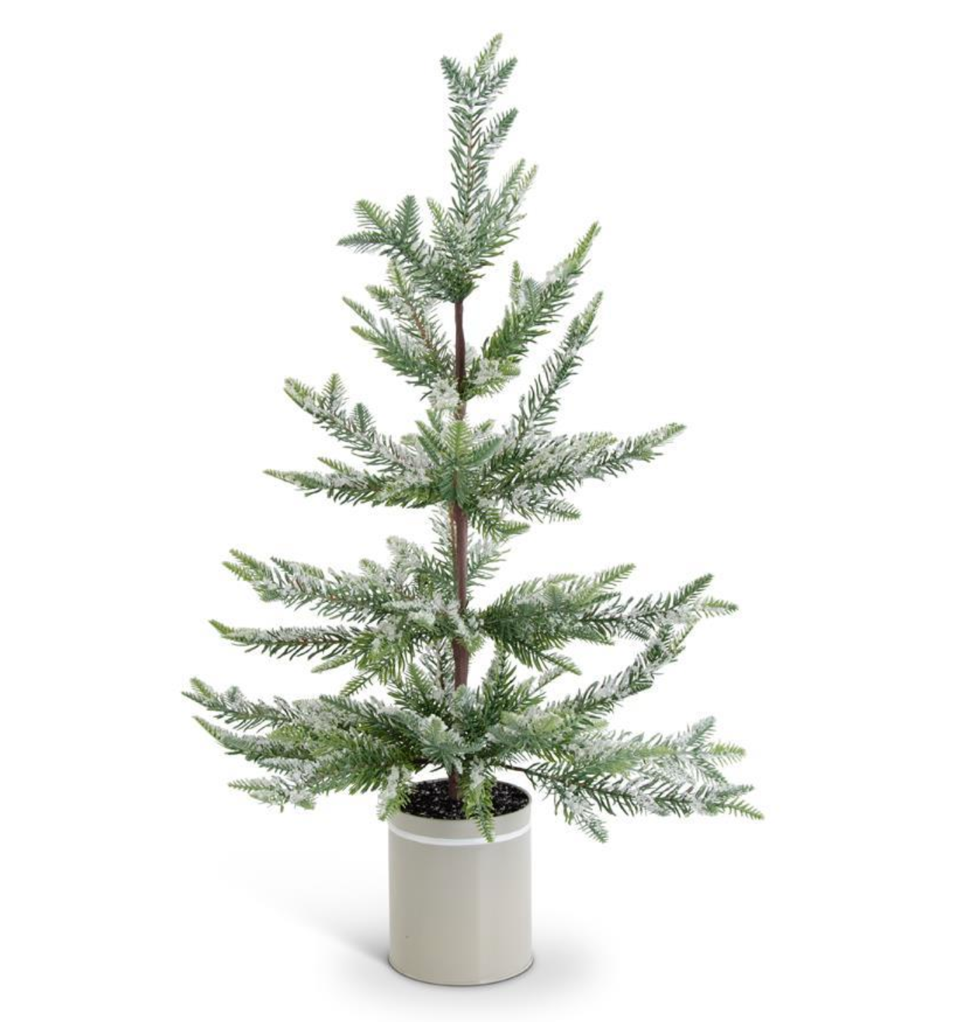 54331A 22" Snowy Pine Tree Metal Pot
