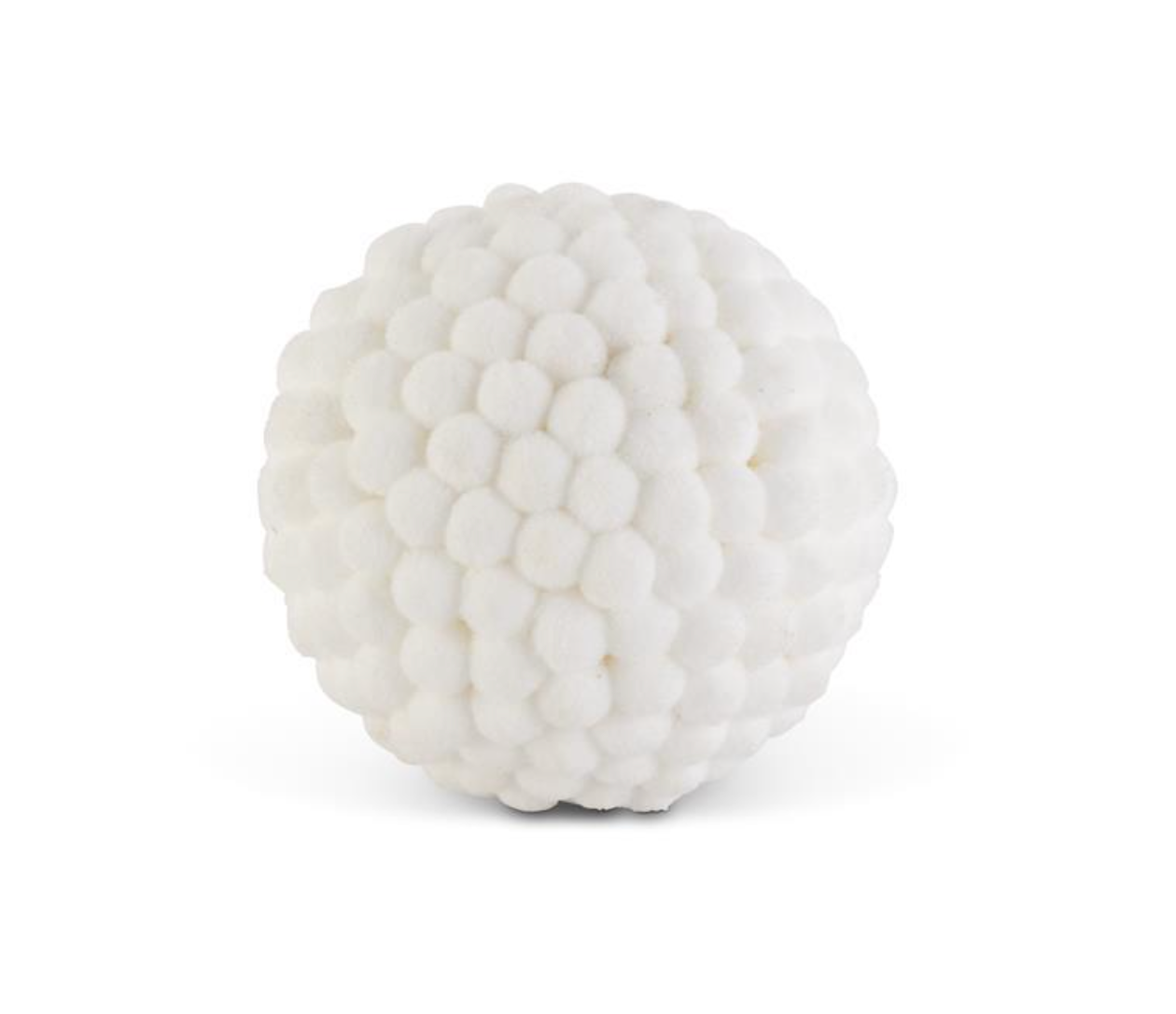 54442B 6" White PomPom Ball Ornament
