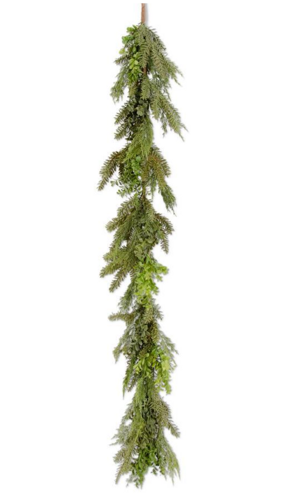 54560D 72" Boxwood Pine Garland