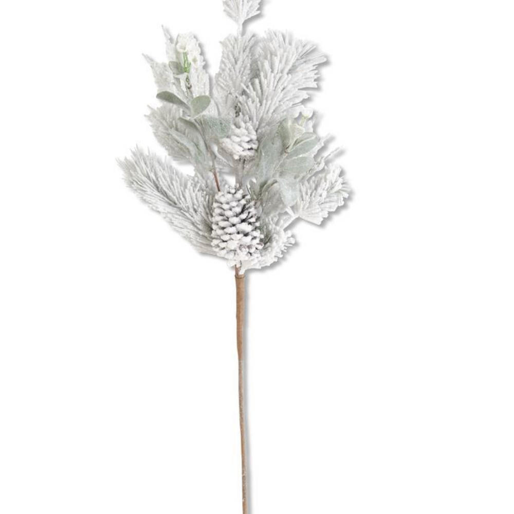 54760A 32.5" Glittered Flocked Pine Stem