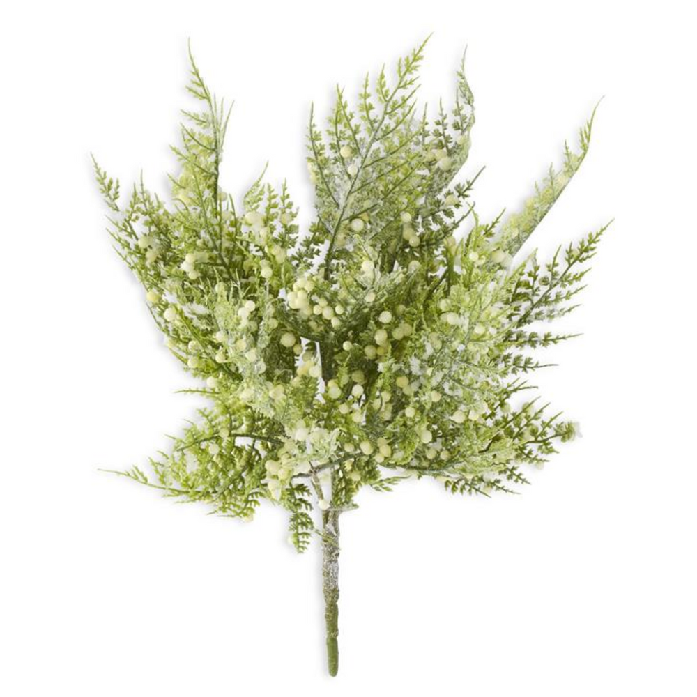 55096A 13" Glittered Snowy Fern