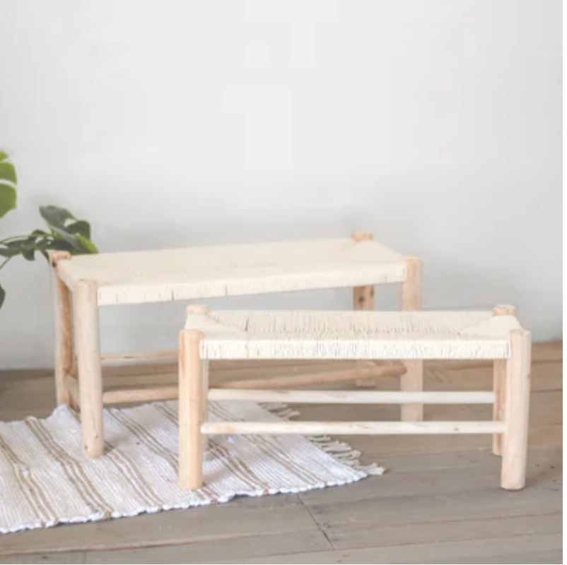 Cotton Rope Woven Bench Set