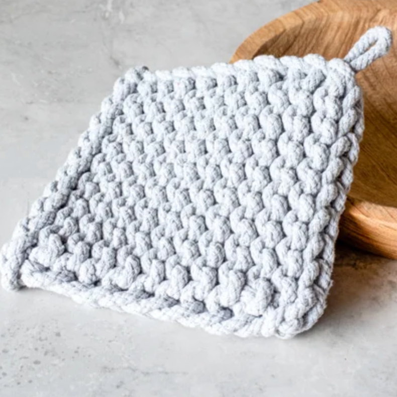 Knit Pot Holder | Grey