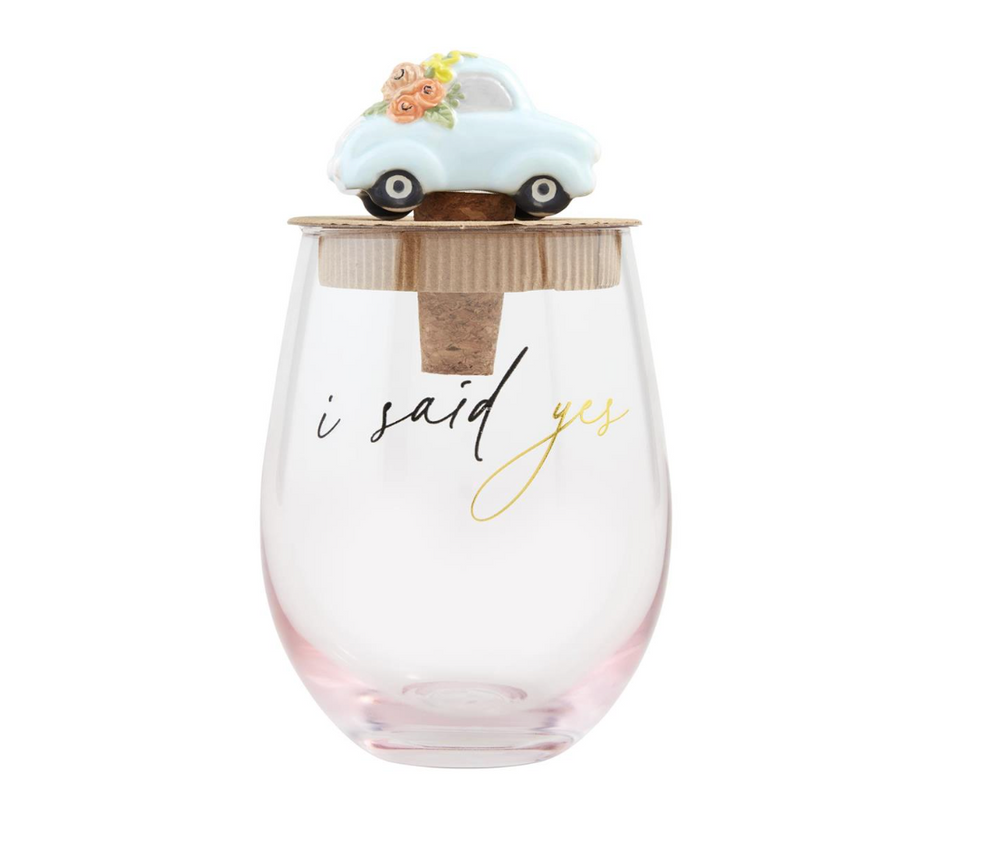 Said Yes Engaged Wine Glass Set