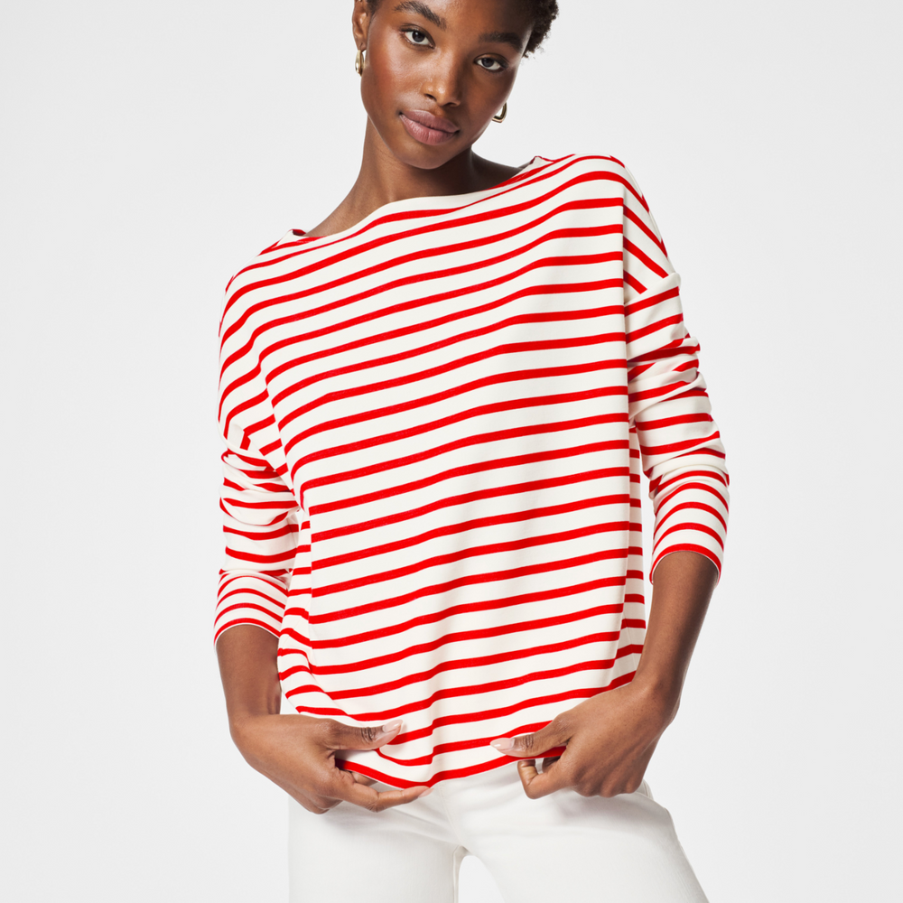 
                      
                        Spanx Airessentials Boat Neck Tee | Red Stripe
                      
                    