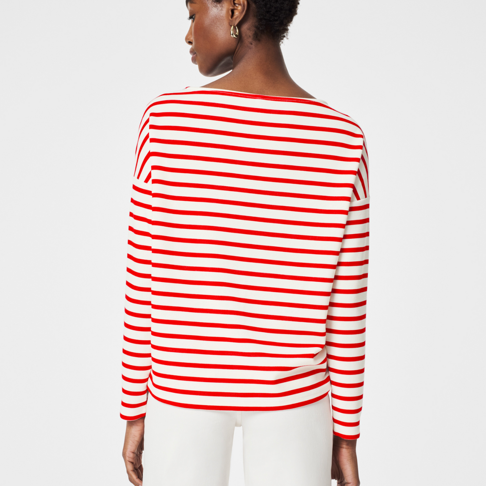 Spanx Airessentials Boat Neck Tee | Red Stripe