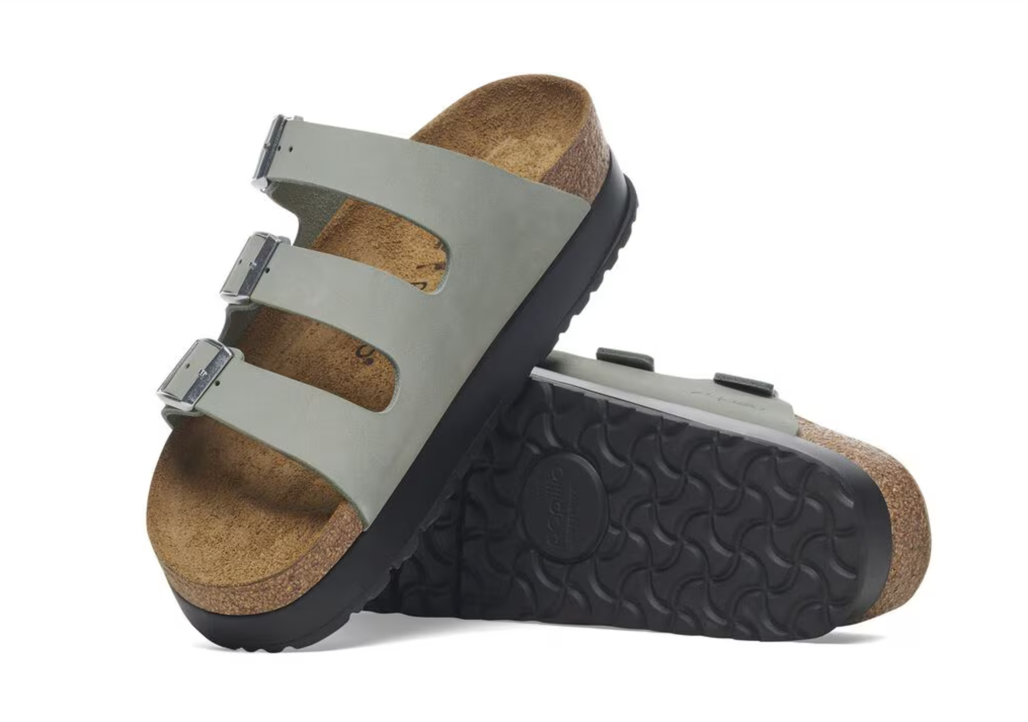 Birkenstock Florida Flex Platform N | Sage Nubuck Leather