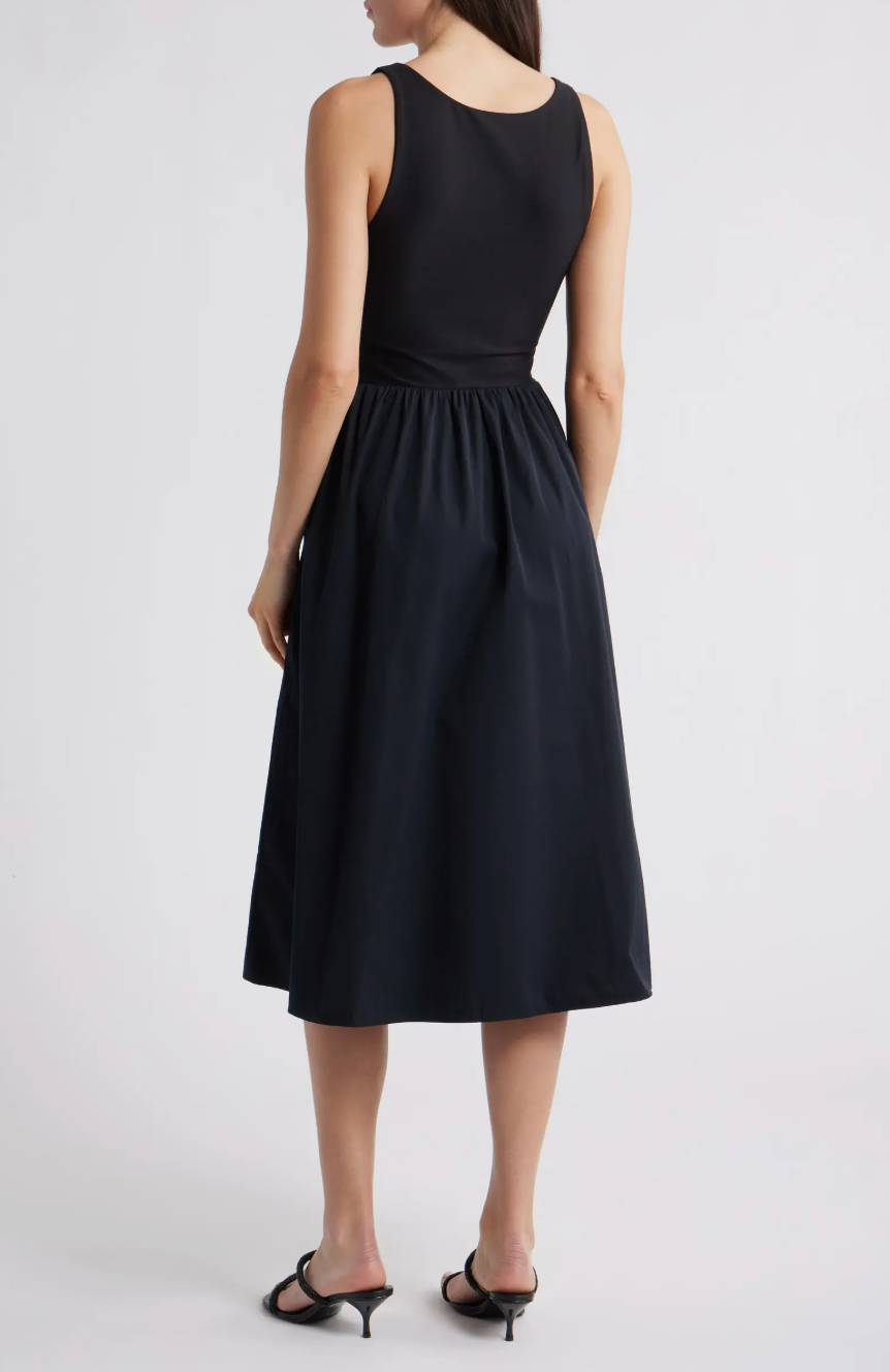 Spanx Smooth Jersey Mix Media Dress | Black
