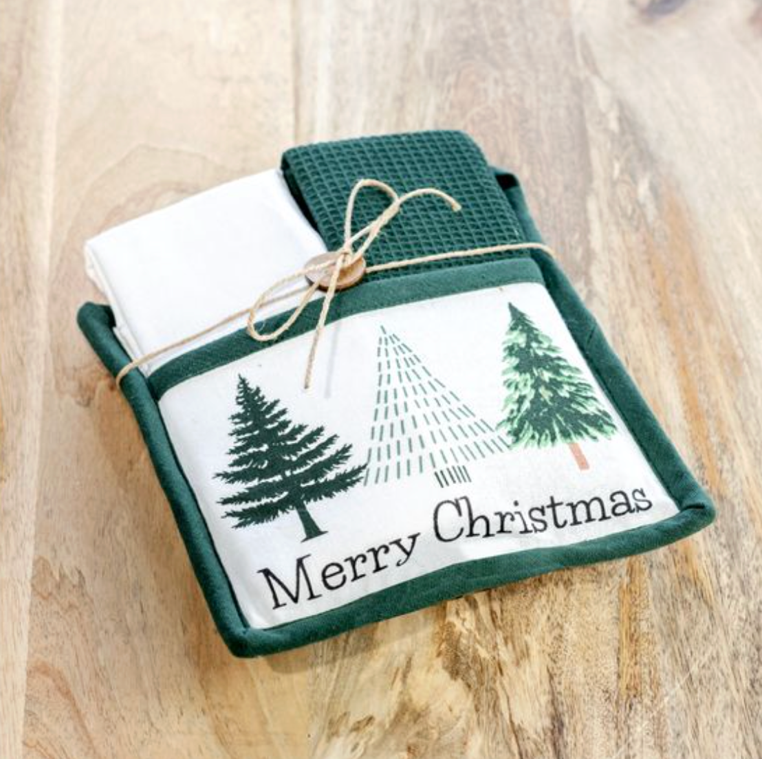 PDBX24010 Merry Tree Potholder Towel Set