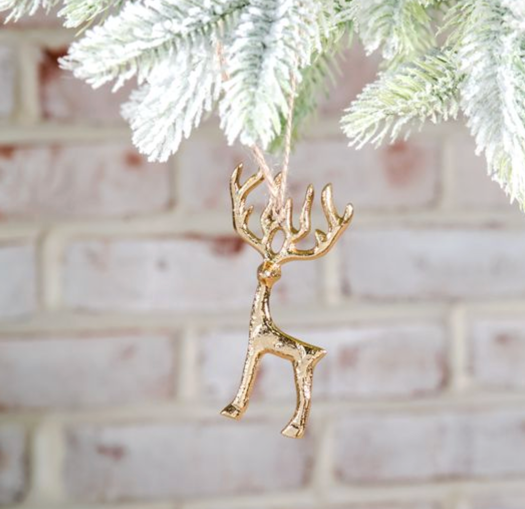 PDDI25-13DI 2" Gold Reindeer Ornament