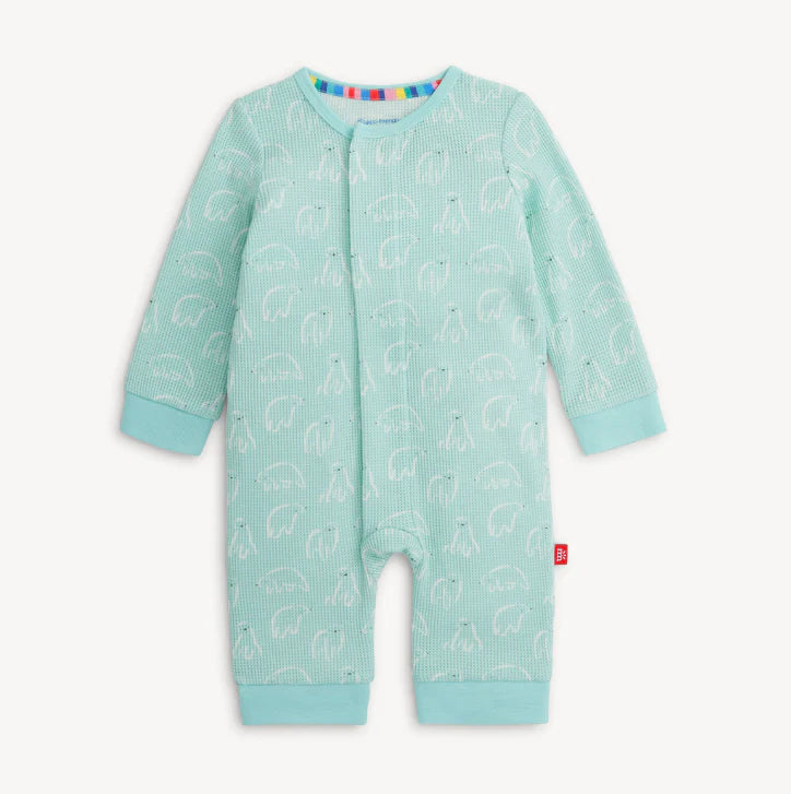 Magnetic Me Waffle Romper | Blue Polaris
