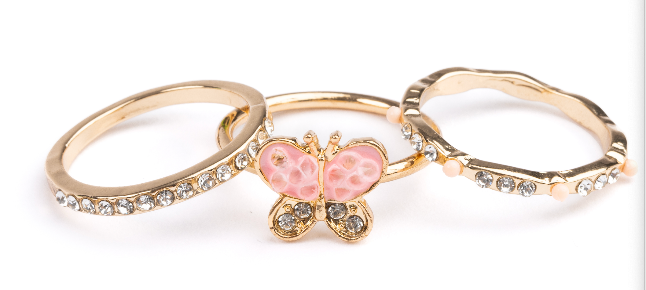 Boutique Chic Butterfly Garden Rings 3pc.