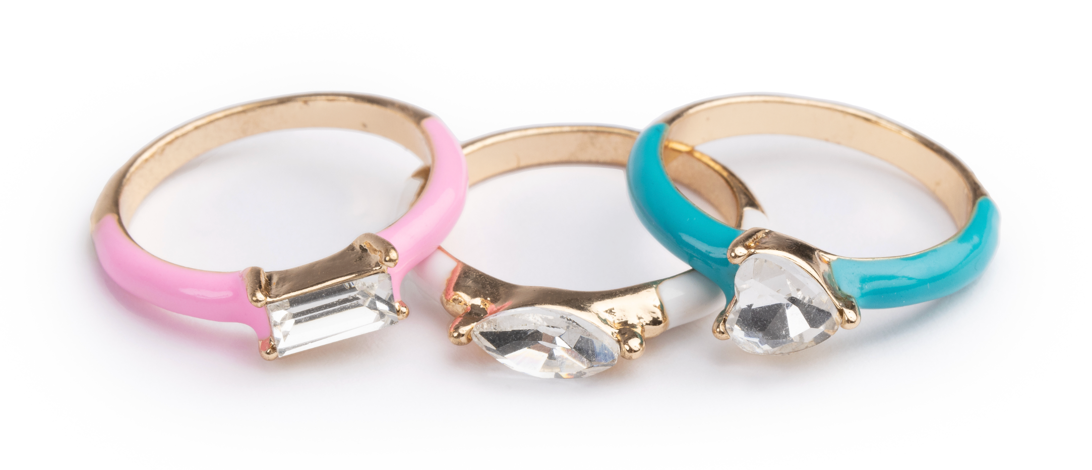Boutique Crystal Cool Rings 3pc.