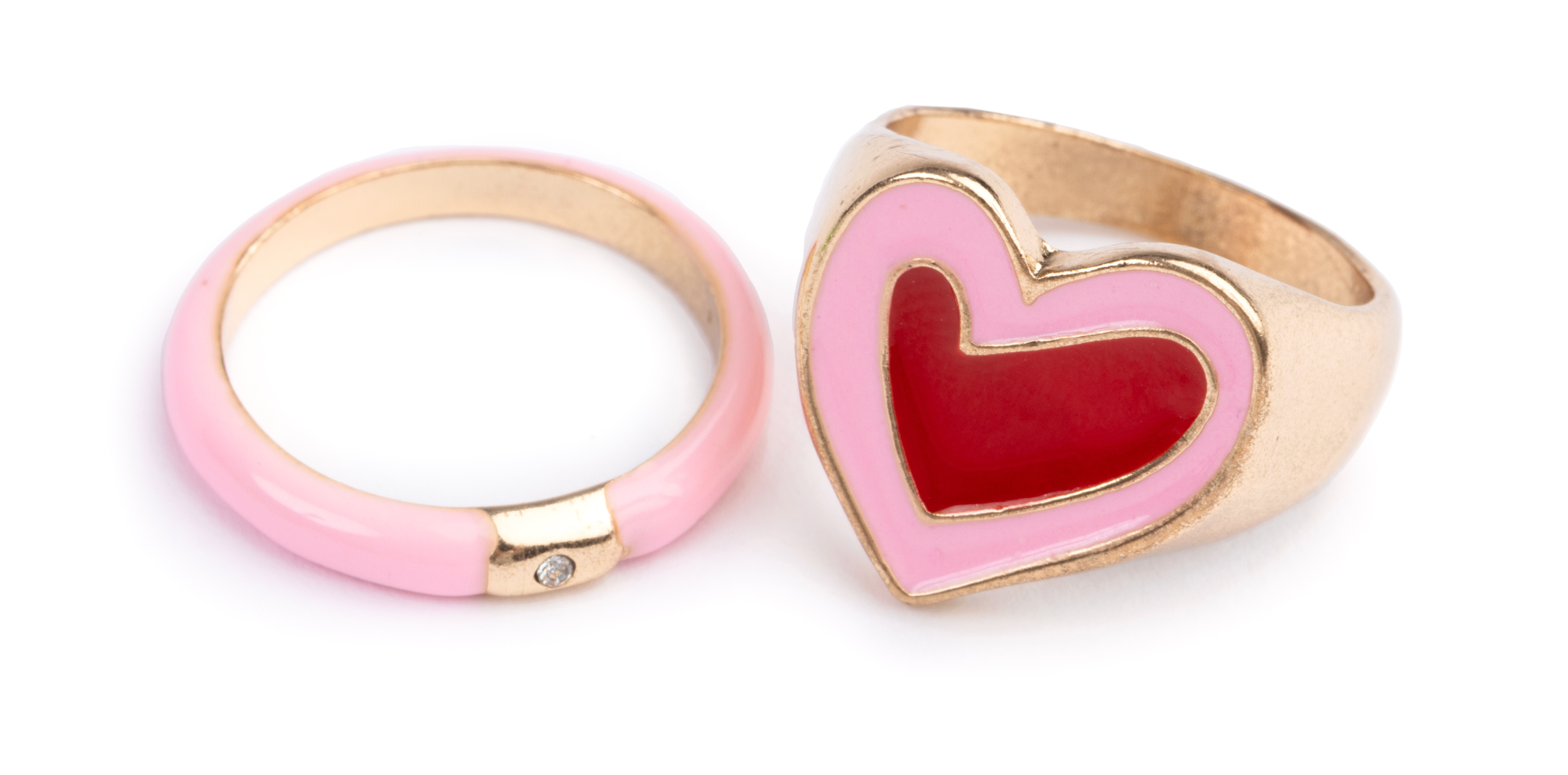Boutique Tickled Pink Rings 3pc.