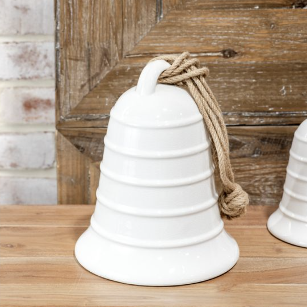 PDZC2404 9.65" White Ceramic Bell
