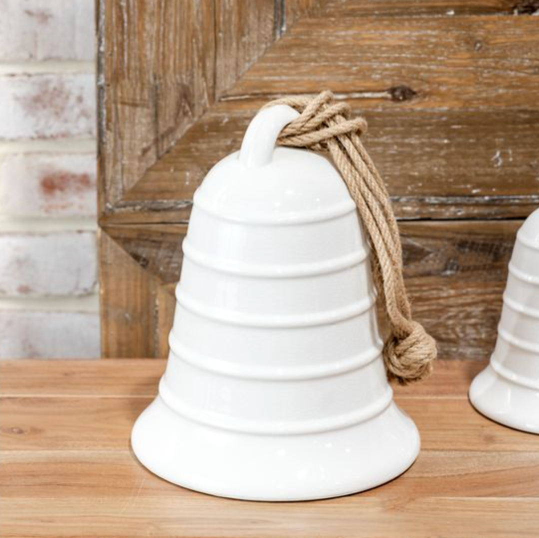 PDZC2404 9.65" White Ceramic Bell