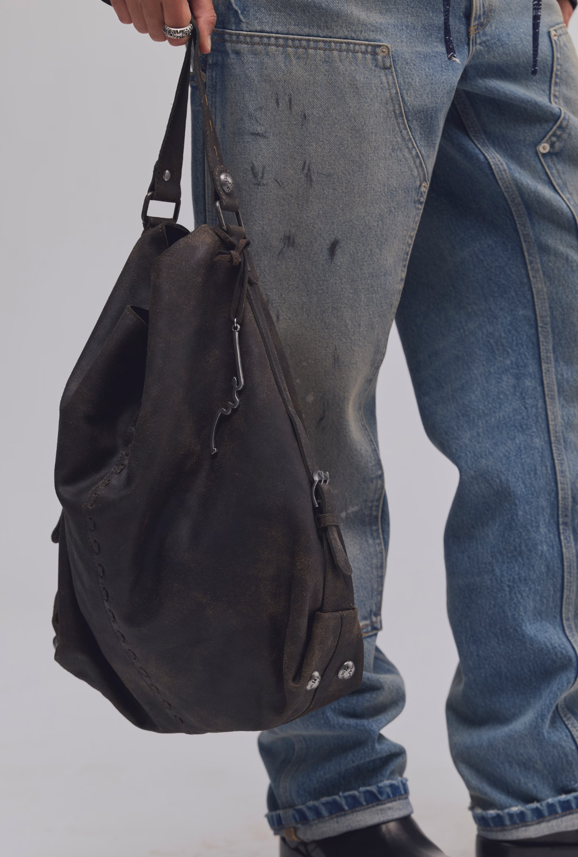 We The Free Dallas Distressed Leather Tote | Carbon