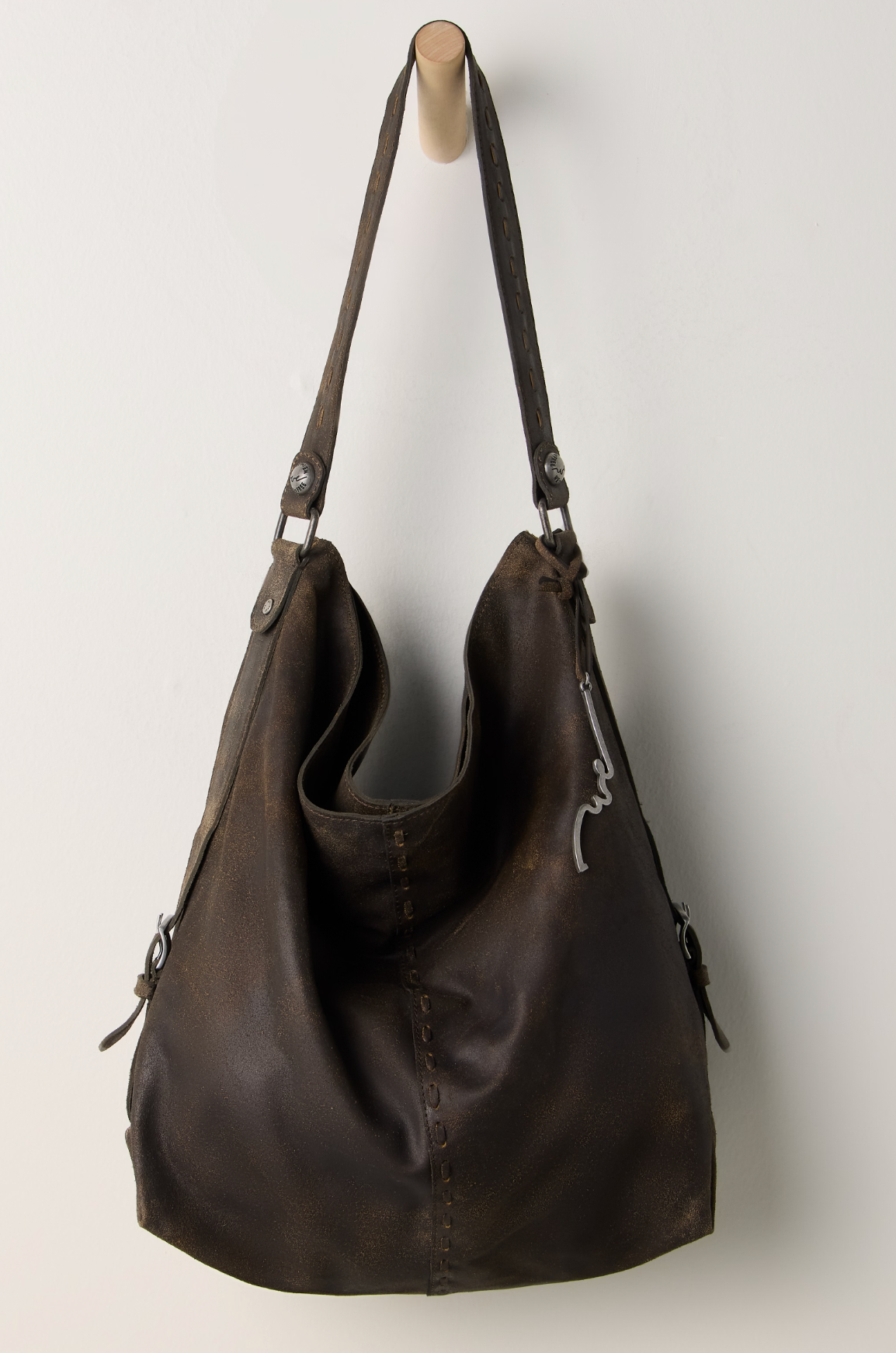 We The Free Dallas Distressed Leather Tote | Carbon