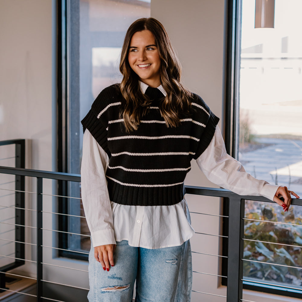 Womens Striped Sweater Top