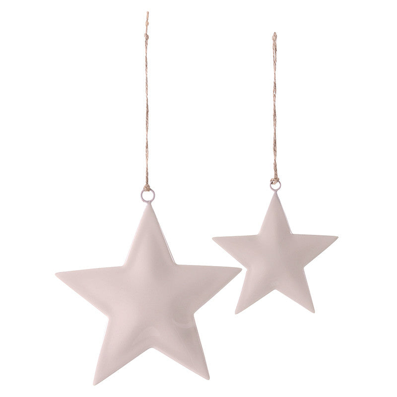 T0047 Lilac Enamel Star Ornament Set of 2