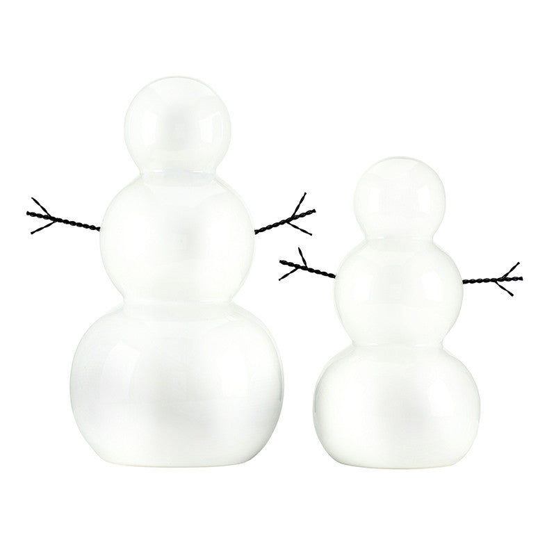 T0186 Ceramic Snowman Set of 2