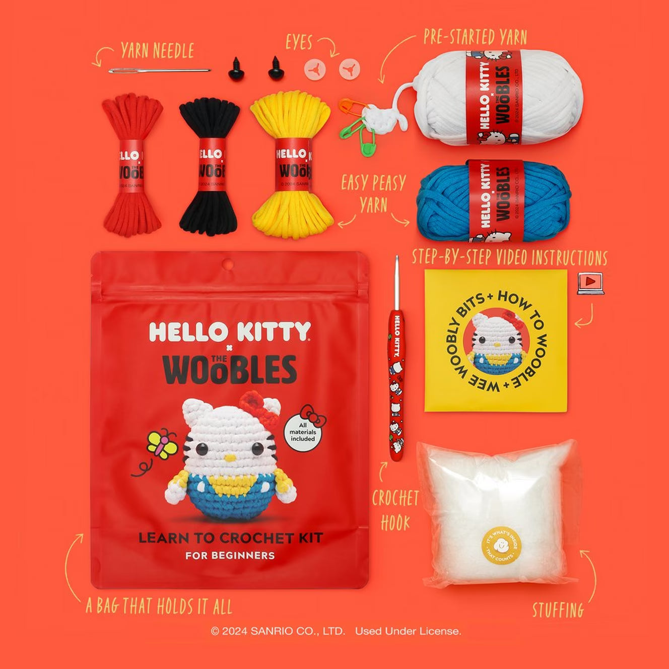 The Woobles Crochet Kit | Hello Kitty