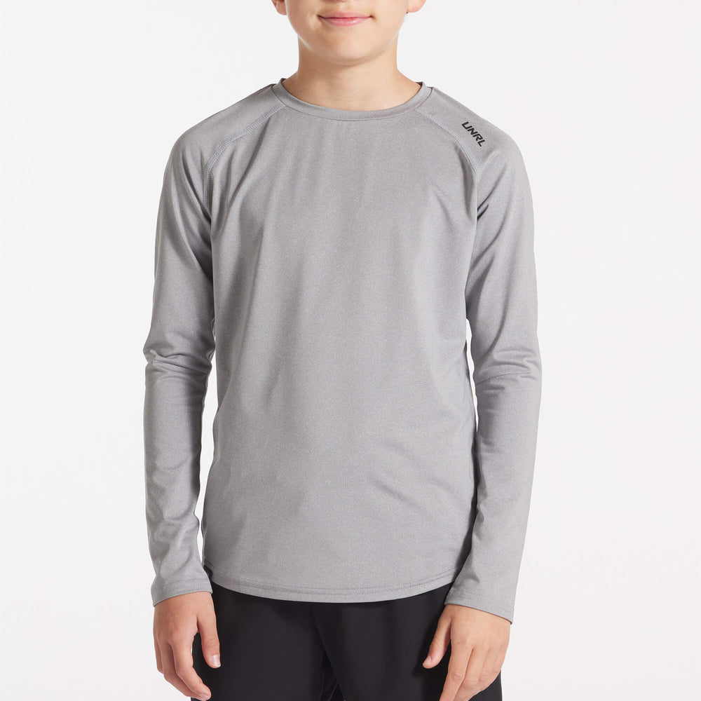 Youth UNRL Stride Long Sleeve | Heather Grey