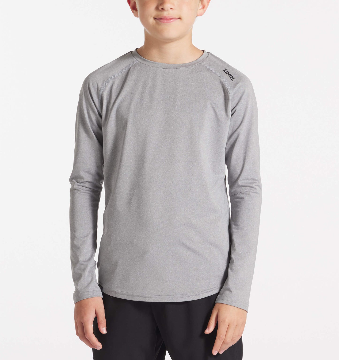 Youth UNRL Stride Long Sleeve | Heather Grey