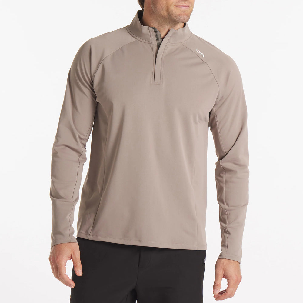 Men's UNRL Highlands Quarter Zip | Taupe Plaid